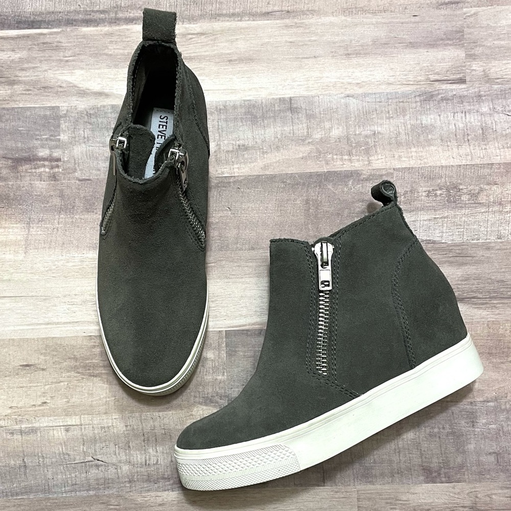 Wedge Sneaker Genuine Suede Leather